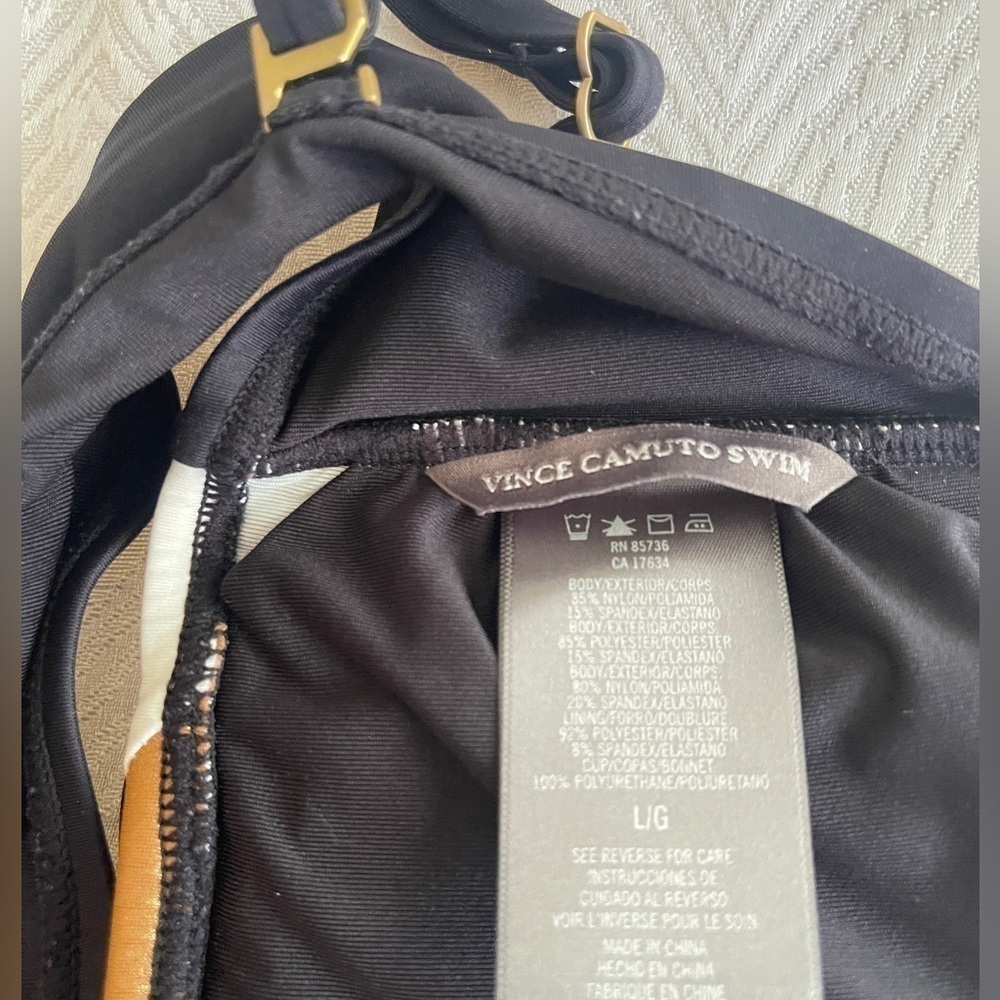 Vince Camuto Women's Colorblocked Bandeau Bikini Top & Colorblock Bikini Briefs - Picture 13 of 15
